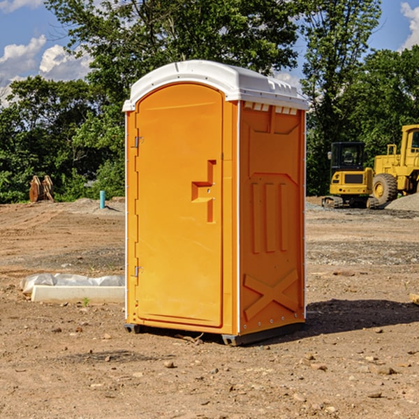 how often are the porta potties cleaned and serviced during a rental period in Snow Lake Shores